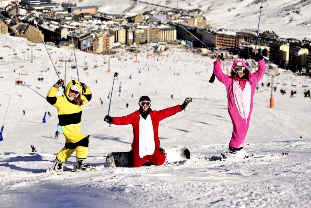 pyjama licorne au ski